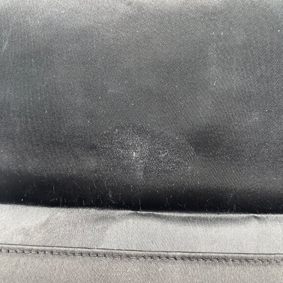 Vintage Small French Black Embroidered Floral Satin‎ Clutch Purse Evening Bag - Picture 9 of 12